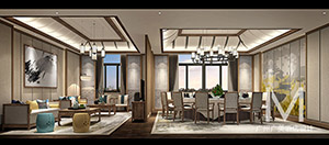 新中式酒店风格餐厅设计效果图